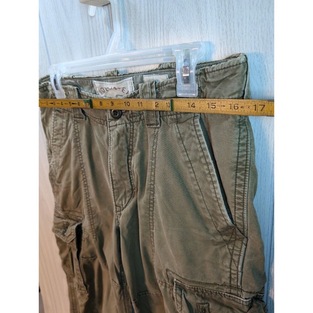 Hollister HOC-22 VTG Rare Y2K Cargo Military style Baggy Pants Green Sz S 32x30 - Picture 8 of 10